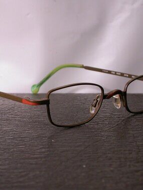 LA Eyeworks Spin Green Bronze Fashion Eyeglasses Frames Made in JAPAN